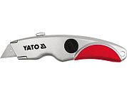 Нож с выдвижным трапецевидным лезвием 61х33х0,5мм (3 лезв.) SK5 (YT-7520) YATO