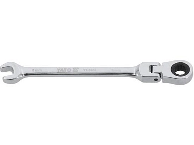 Ключ рожково-накидной с трещоткой,шарнирный 8 мм (YT-1674) YATO