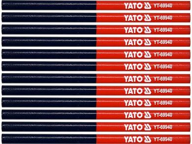 Карандаш столярный синий-красный 12шт. (YT-69940) YATO