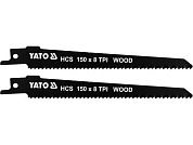Полотно пильное для сабельной пилы по дереву HCS 150мм 8TPI , 2шт. (YT-33923) YATO
