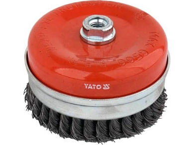 Щетка чашечная (коса) 125мм/М14, усиленная, с кольцом (YT-47691) YATO